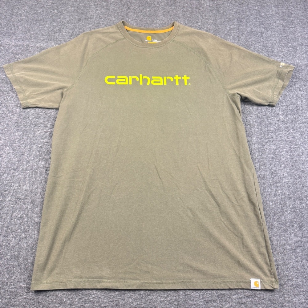 Carhartt T-Shirt Mens Large Tall Green Force Relaxed Fit Short Sleeve Graphic